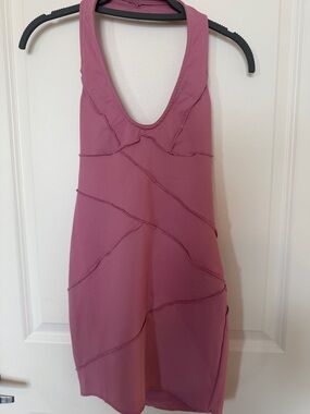 White Fox Boutique Dusty Rose Sleeveless V-Neck Mini Dress